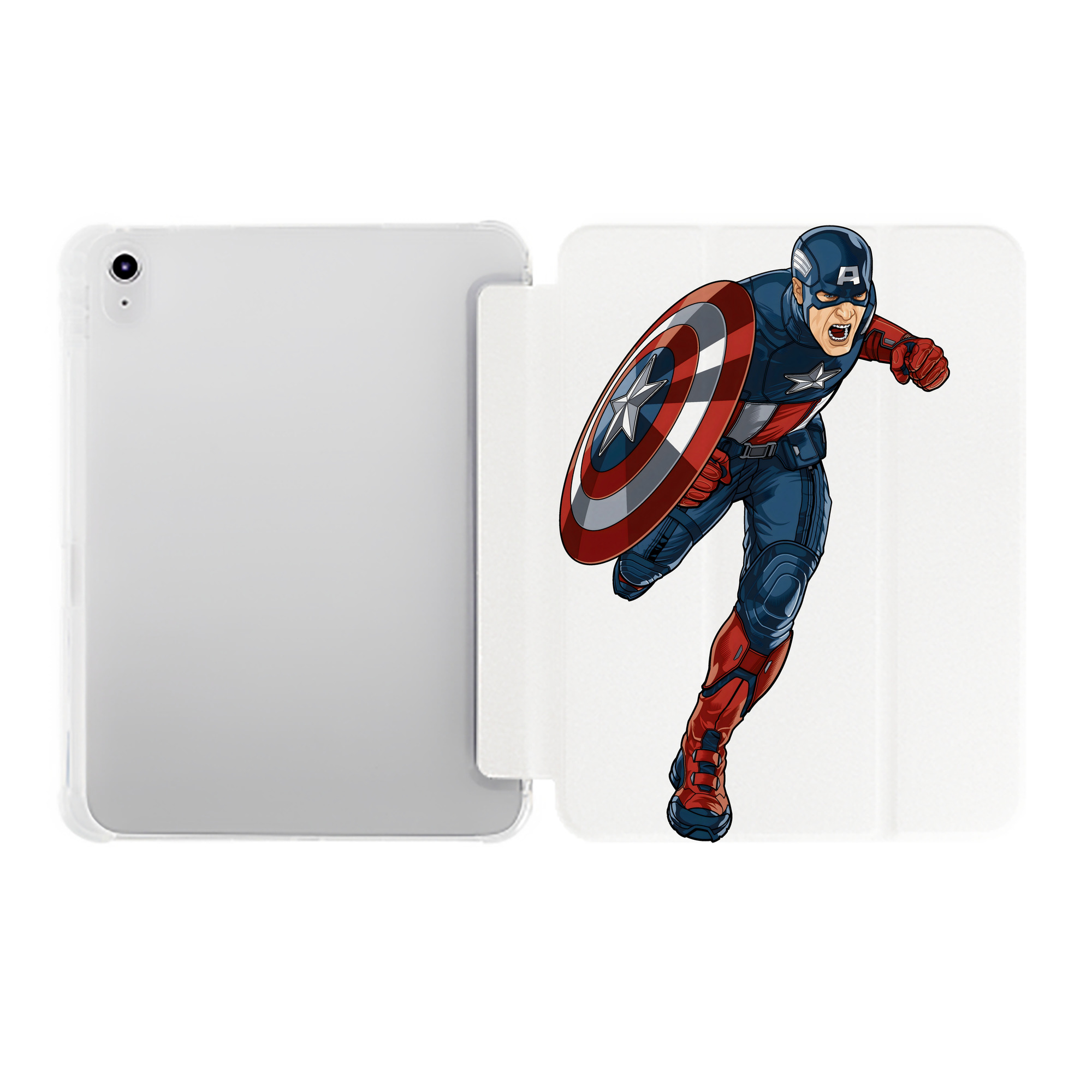 （画像用） アベンジャーズ The Avengers IPad ケース ペン収納付き 三つ折りスタンド PUレザー×シリコン 対応機種9.5/10.5/10.9インチ